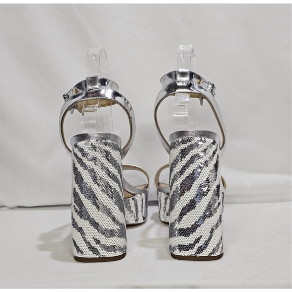 Michael Kors Women's Ashton Sequin Zebra Print Platform Sandal Size 8.5 NWT - Picture 5 of 7